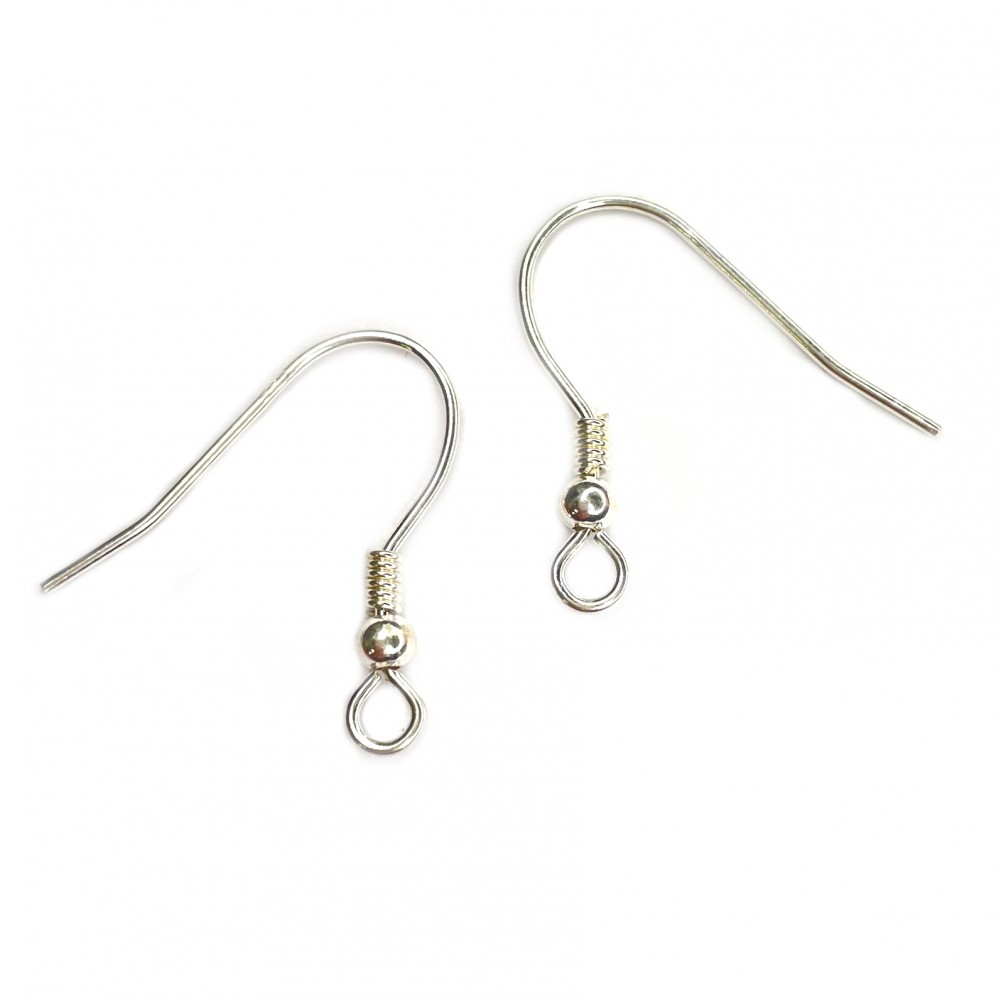 Silver earring fittings - 14x1mm 2 pcs. (F02S1001)