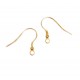 Silver earring fittings with gilding - 14x1 mm 2 pcs. (F02S3001)