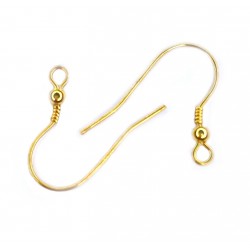 Silver earring fittings with gilding - 14x1 mm 2 pcs. (F02S3001)