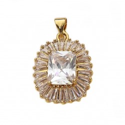 Pendant with zircons Lux 27x18mm 1pcs. (F12L3125) 