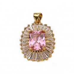 Pendant with zircons Lux 27x18mm 1pcs. (F12L3126) 