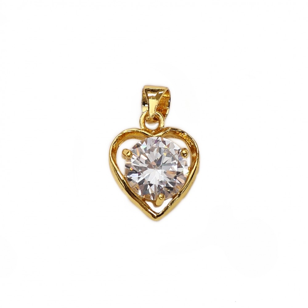 Pendant with zircons Lux 19x12mm 1pcs. (F12L3128) 