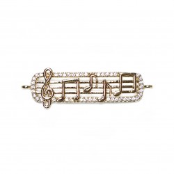 Spacer with zircons Lux 39x9mm 1pcs. (F13L3227)