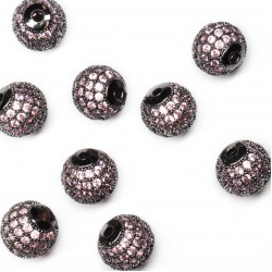 Spacer with zircons "LUX" 10mm 1pcs. (F13L7203) 