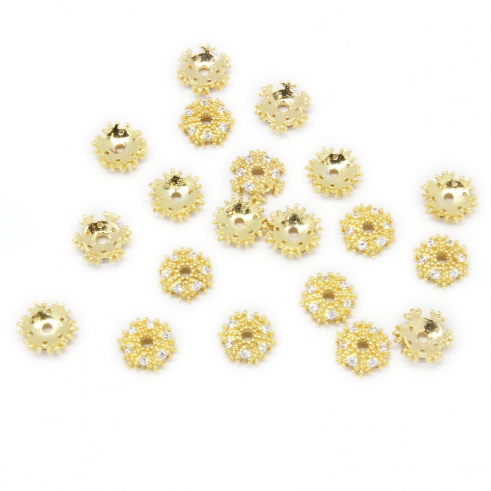 Bead cap "LUX" 7mm 2pcs. (F06L3013)