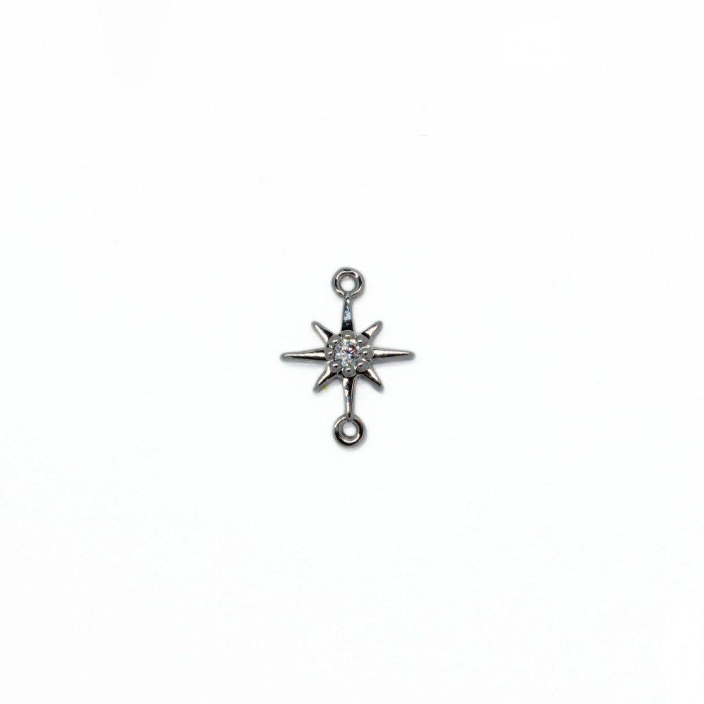 Pendant with zircons Lux 10x10mm 1pcs. (F12L1070) 