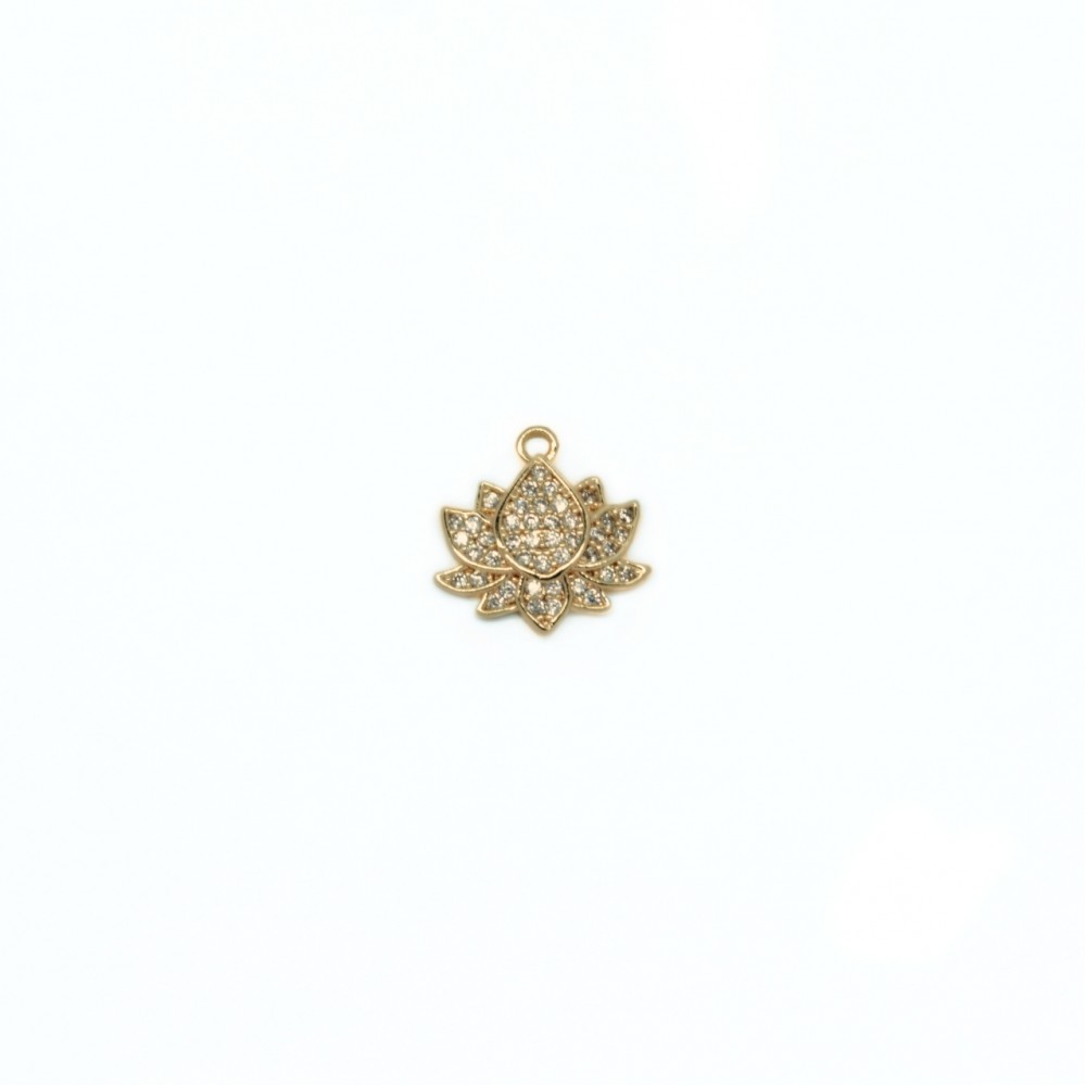 Pendant with zircons Lux 13x13mm 1pcs. (F12L3091) 