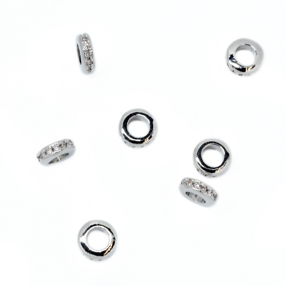 Spacer with zircons "LUX"  8x3mm 2pcs. (F13L1202)