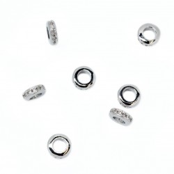 Spacer with zircons "LUX"  8x3mm 2pcs. (F13L1202) 