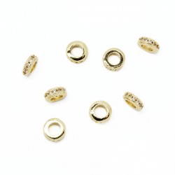 Spacer with zircons "LUX"  8x3mm 2pcs. (F13L3204) 