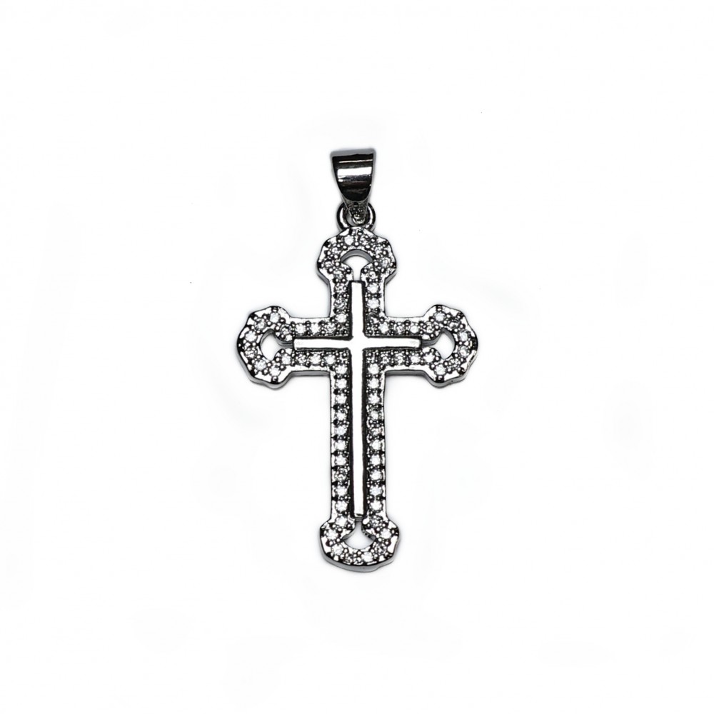 Pendant with zircons Lux 34x19mm 1pcs. (F12L1074) 