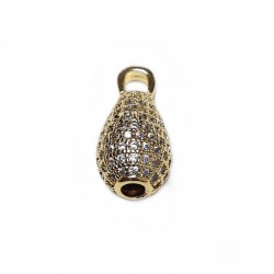 Pendant with zircons Lux 20x10mm 1pcs. (F12L3118) 