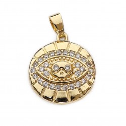 Pendant with zircons Lux 28x18mm 1pcs. (F12L3122) 