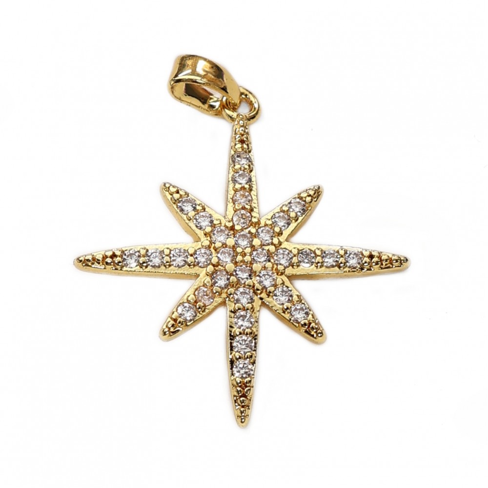Pendant with zircons Lux 27x20mm 1pcs. (F12L3123) 