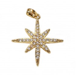 Pendant with zircons Lux 27x20mm 1pcs. (F12L3123) 