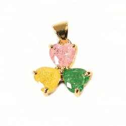 Pendant with zircons Lux 19x14mm 1pcs. (F12L3130) 