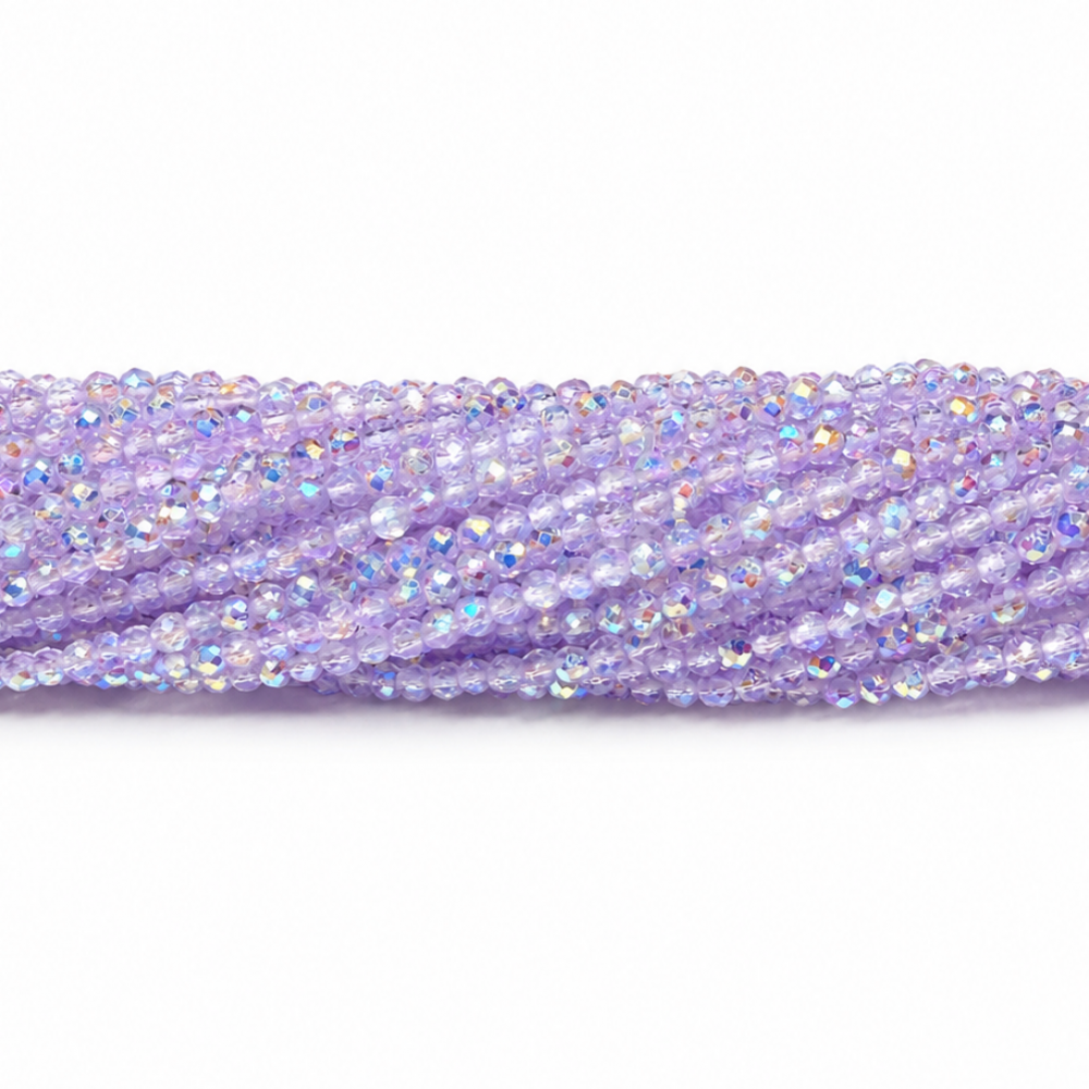 Faceted glass crystals 2×2 mm