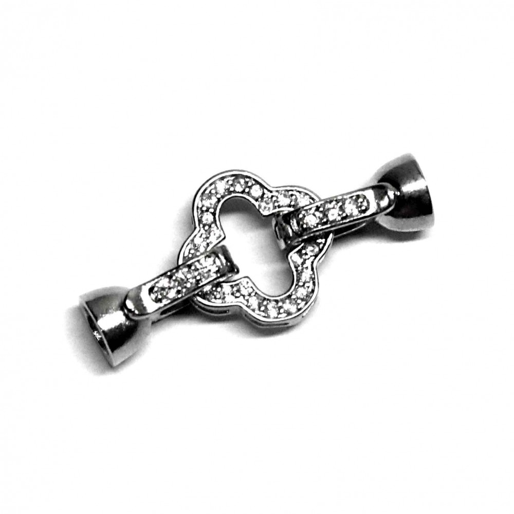 Clasp with zircons Lux 28x13mm 1pcs. (F01L1005) 