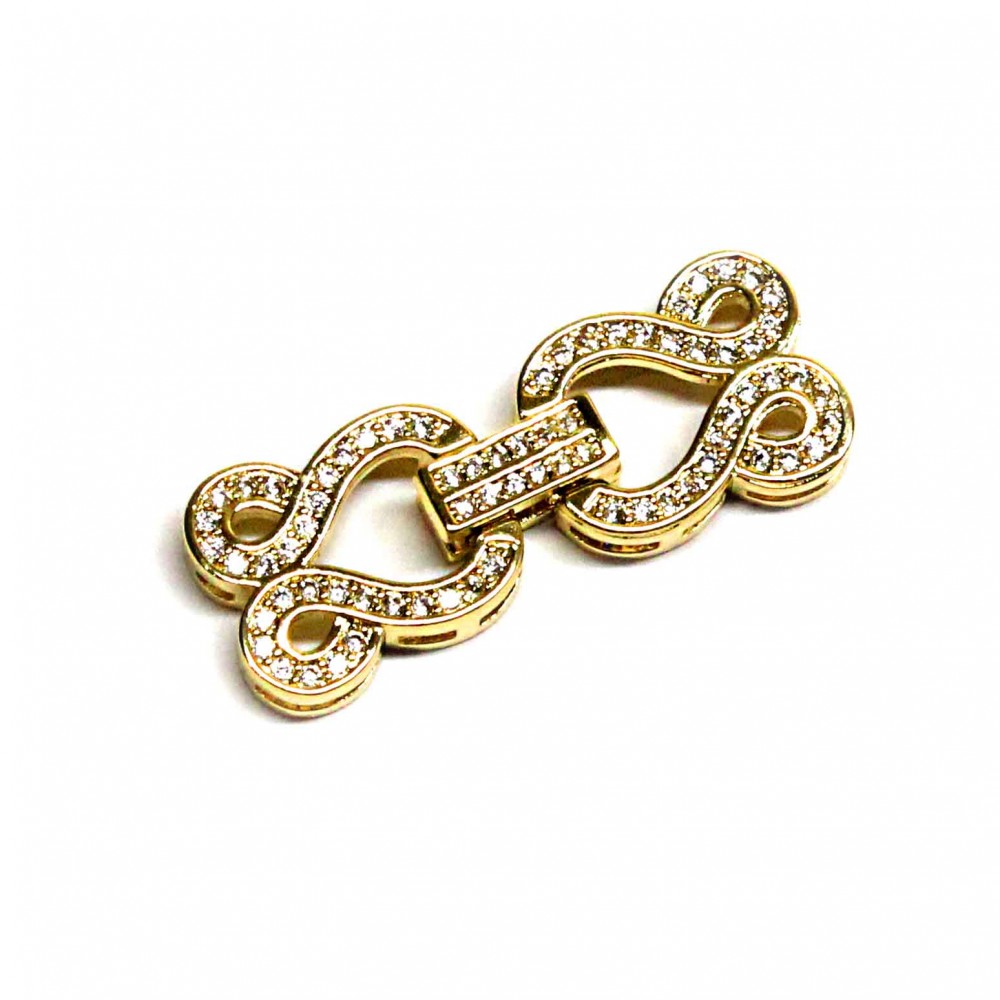 Clasp with zircons Lux 30x12mm 1pcs. (F01L3042) 