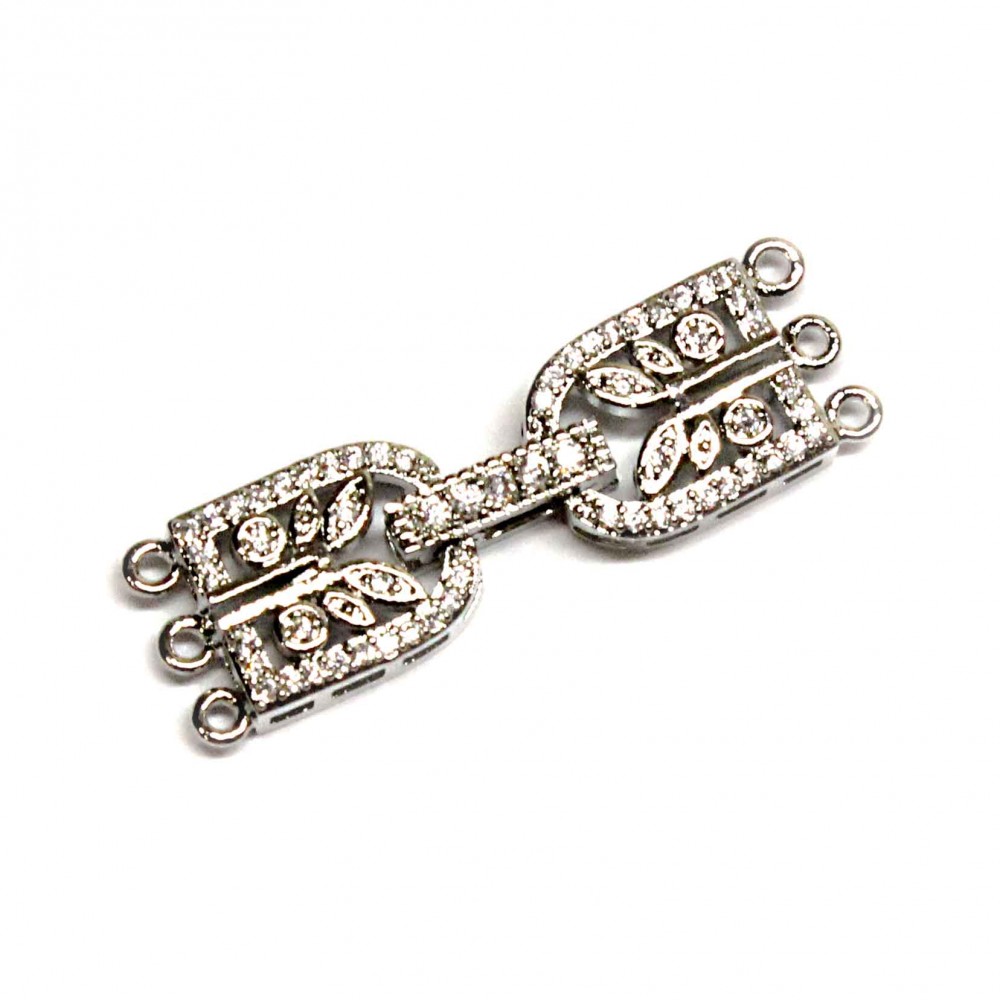 Clasp with zircons Lux 35x10mm 1pcs. (F01L1006) 
