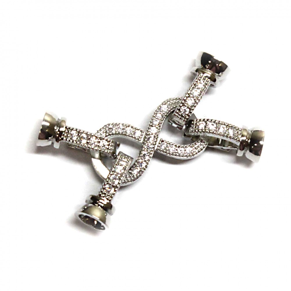 Clasp with zircons Lux 40x13mm 1pcs. (F01L1000) 