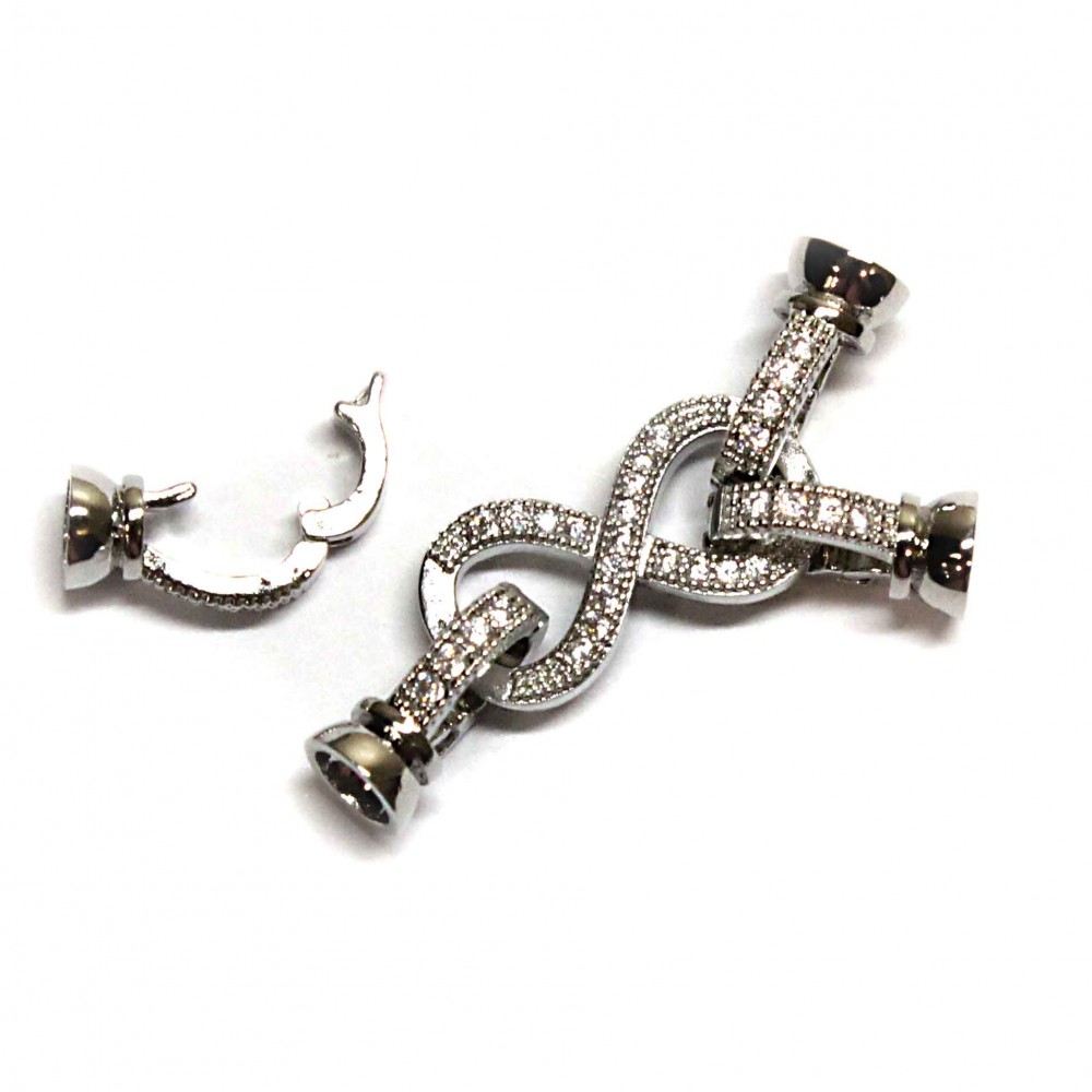 Clasp with zircons Lux 40x13mm 1pcs. (F01L1000) 