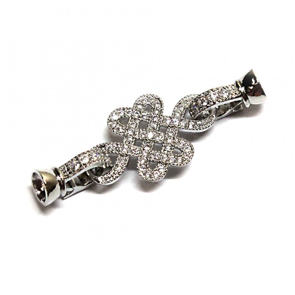 Clasp with zircons Lux 40x15mm 1pcs. (F01L1008) 