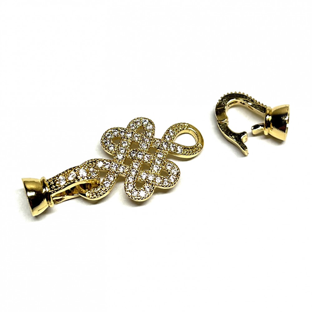 Clasp with zircons Lux 40x15mm 1pcs. (F01L3044) 