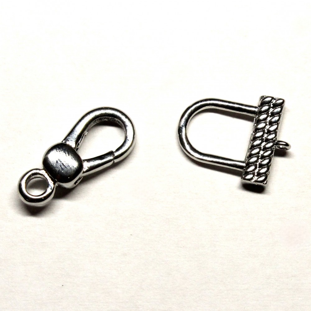 Clasp with zircons Lux 34x14 mm 1pcs. (F01L1044) Size -  25x11 mm Weight ~ 3,5 gr.
