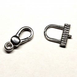 Clasp with zircons Lux 34x14 mm 1pcs. (F01L1044) Size -  25x11 mm Weight ~ 3,5 gr.