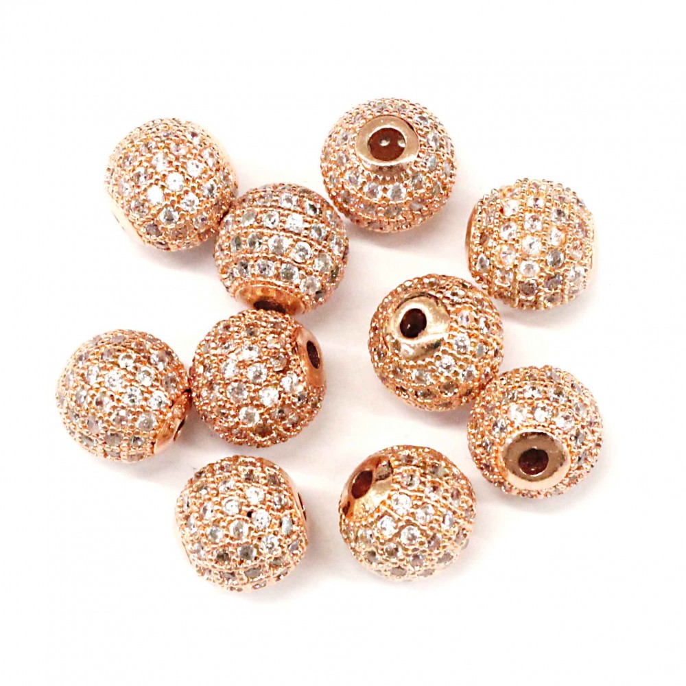 Spacer with zircons Lux 10mm 1pcs. (F13L4104) 