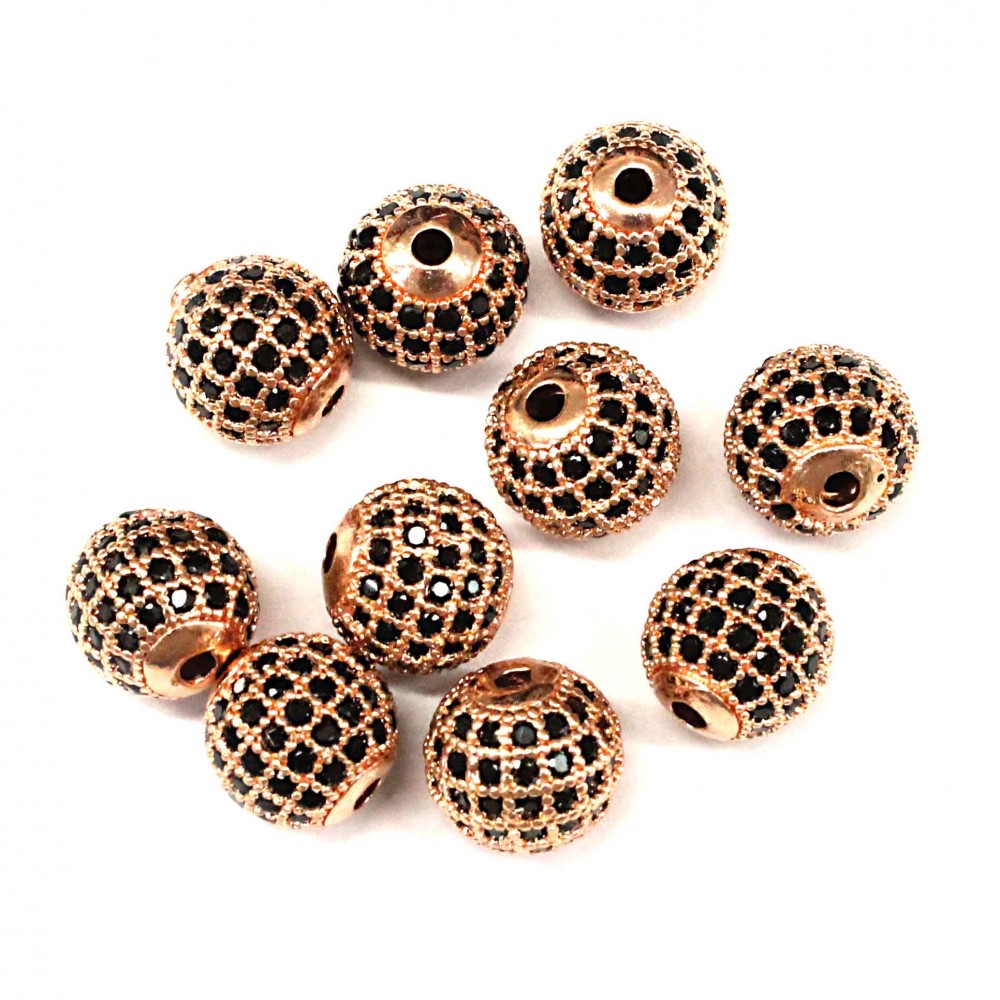 Spacer with zircons Lux 10mm 1pcs. (F13L4105) 