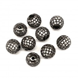 Pärlor med zirkon "LUX"10mm 1pcs. (F13L7104) 