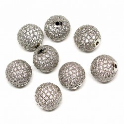 Spacer with zircons Lux 12mm 1pcs. (F13L1120)