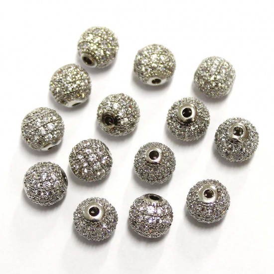Perlen mit Zirkonen "LUX" 8mm 1pcs. (F13L1134)