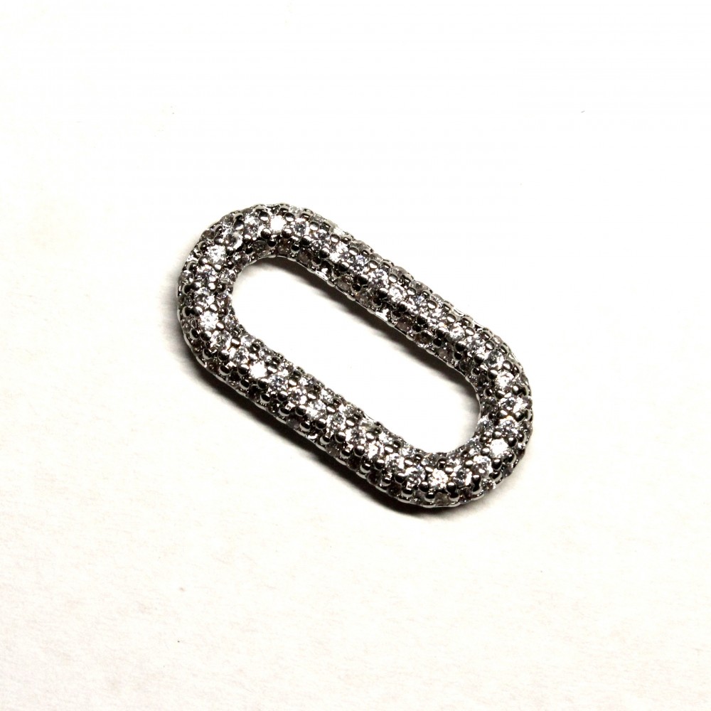 Spacer with zircons Lux 22x11  mm 1 pcs. (F13L1013) 
