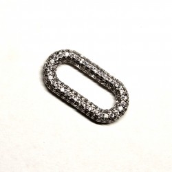 Spacer with zircons Lux 22x11  mm 1 pcs. (F13L1013) 