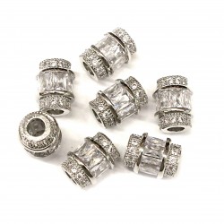 Spacer with zircons "LUX" 12x10mm 1pcs. (F13L1200) 
