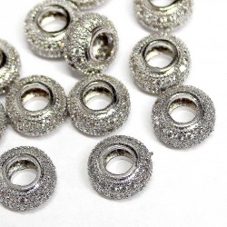 Spacer with zircons "LUX" 11x6 mm 1 pcs. (F13L1001)