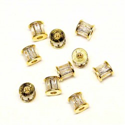 Spacer with zircons "LUX" 5x5 mm 1 pcs. (F13L3003)