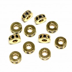 Spacer with zircons "LUX" 7x3 mm 1 pcs. (F13L3201)