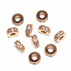 Spacer with zircons "LUX" 7x3 mm 1 pcs. (F13L4200)
