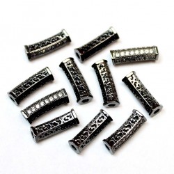 Spacer with zircons "LUX" 17x5mm 1pcs. (F13L7053)