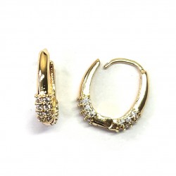 Earring fittings with zircons "LUX" 16x4mm 2pcs. (F02L3512) 