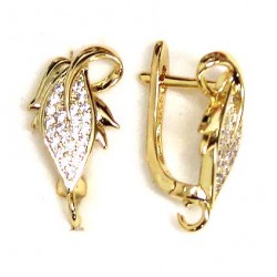 Earring fittings with zircons "LUX" 18x10mm 2pcs. (F02L3169)