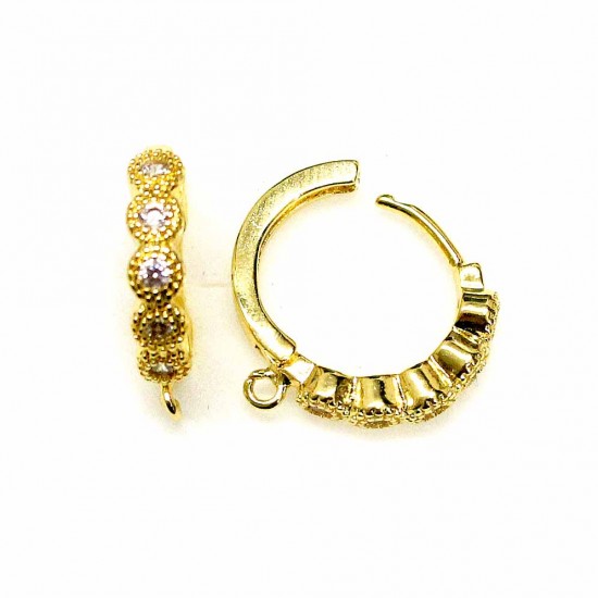 Earring fittings with zircons "LUX" 18x3mm 2pcs. (F02L3313)