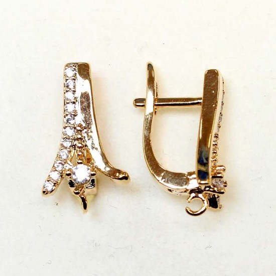 Earring fittings with zircons 