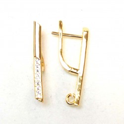 Earring fittings with zircons "LUX" 25x2,5mm 2pcs. (F02L3187)