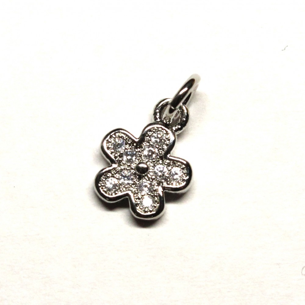 Pendant with zircons Lux 12x7mm 1pcs. (F12L1058)