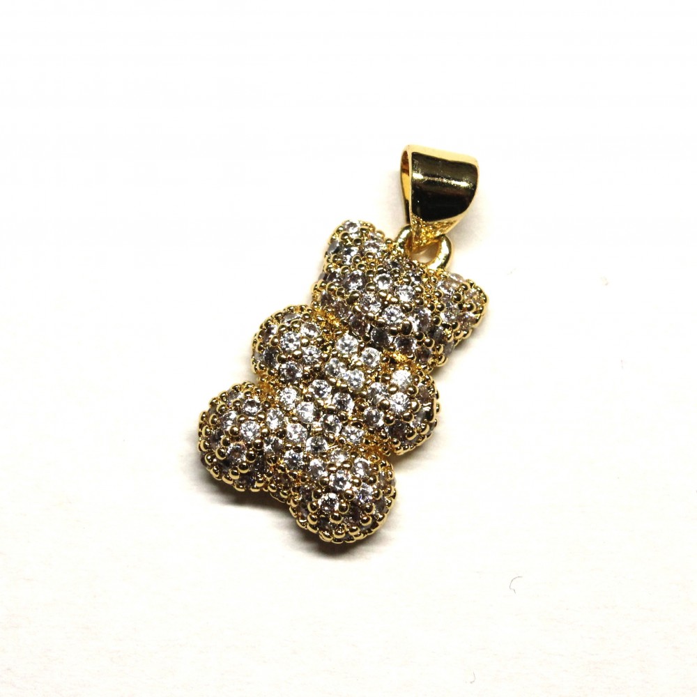 Pendant with zircons Lux 20x12mm 1pcs. (F12L3086) 